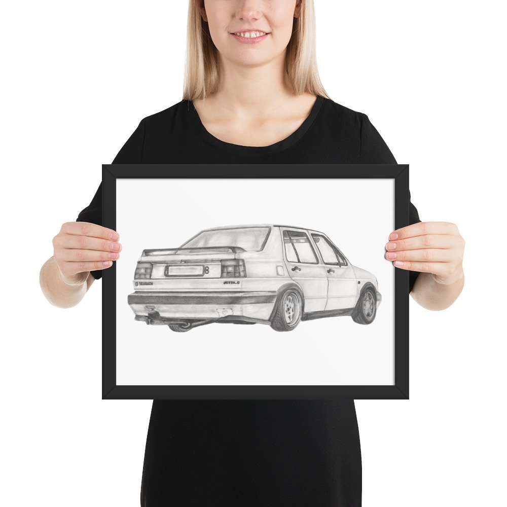 Ingelijste Volkswagen Jetta – kunstdruk - Afbeelding 4